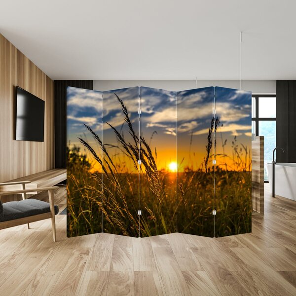 Paraván - Pole pri západe slnka (210x170 cm)