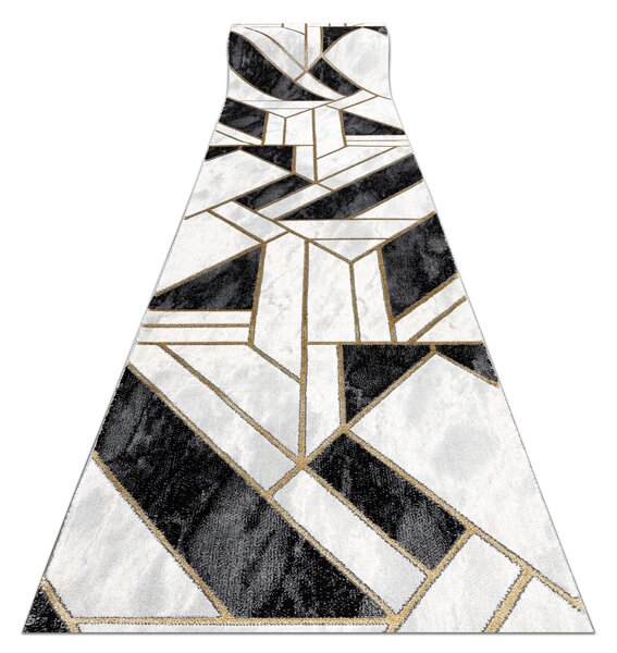 Behúň EMERALD 1015 Glamour exclusive, mramor, geometrický, čierny + zlatá