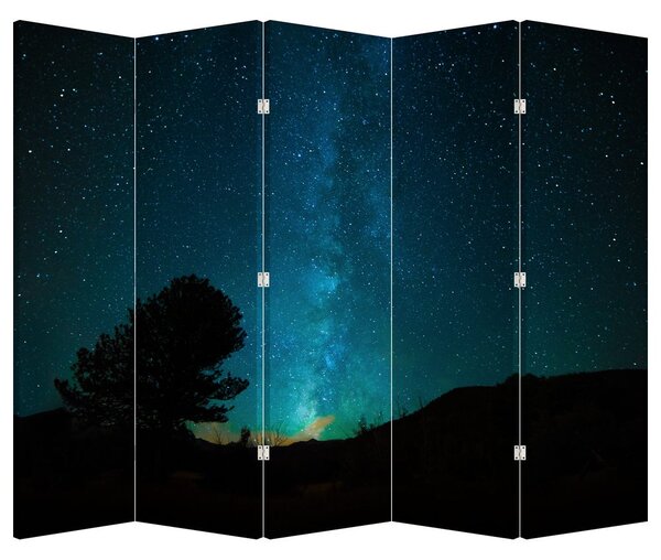 Paraván - Nočná obloha s hviezdami (210x170 cm)