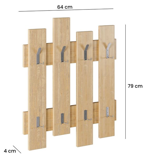 Hanah Home Nástenný vešiak Wave 64 cm hnedý