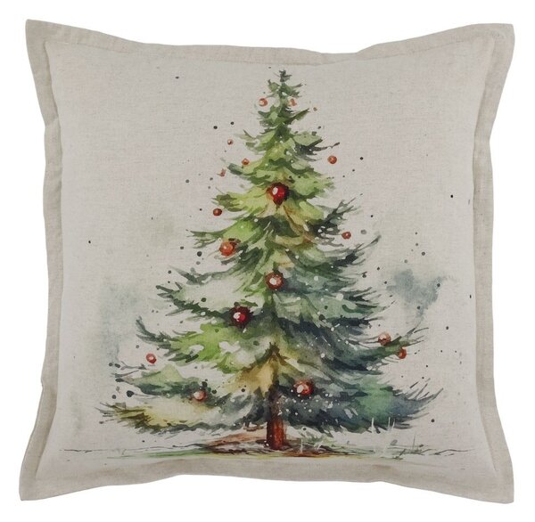 Červená bavlnená obliečka na vankúš s chalúpkami a strapcami - 50*35 cm - Chic Antique