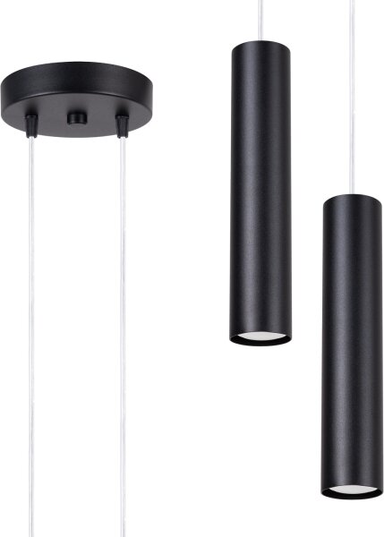 Sollux SL.1869 - Závesný luster na lanku LAGOS 2xGU10/10W/230V čierny