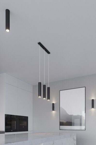 Sollux SL.1869 - Závesný luster na lanku LAGOS 2xGU10/10W/230V čierny