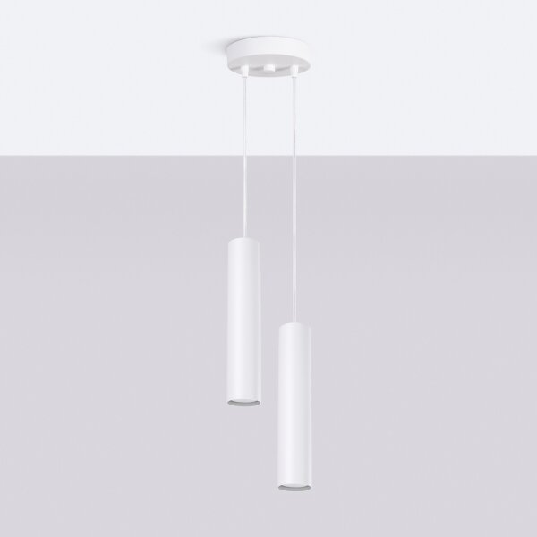 Sollux SL.1868 - Závesné svietidlo LAGOS na lanku 2xGU10/10W/230V biele