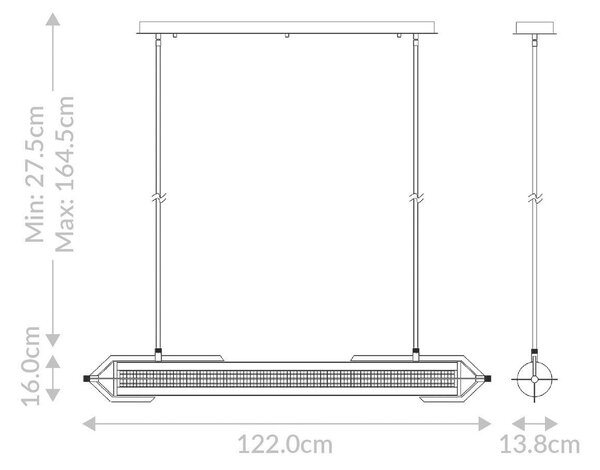 ZÁVESNÉ LED SVIETIDLO, 12,2/16/13,8 cm Elstead Lighting - Interiérové svietidlá