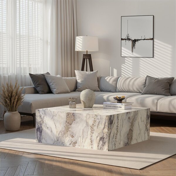 NovýNábytok.sk Konferenčný stolík Prizmos (sivý mramor). Akcia -16%. Vlastná spoľahlivá doprava až k Vám domov. 1153634