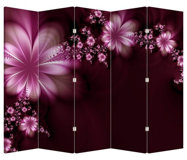 Paraván - Abstrakcia - kvety (210x170 cm)