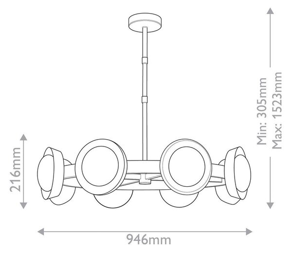 LUSTER, 94,6/21,6 cm Elstead Lighting - Interiérové svietidlá