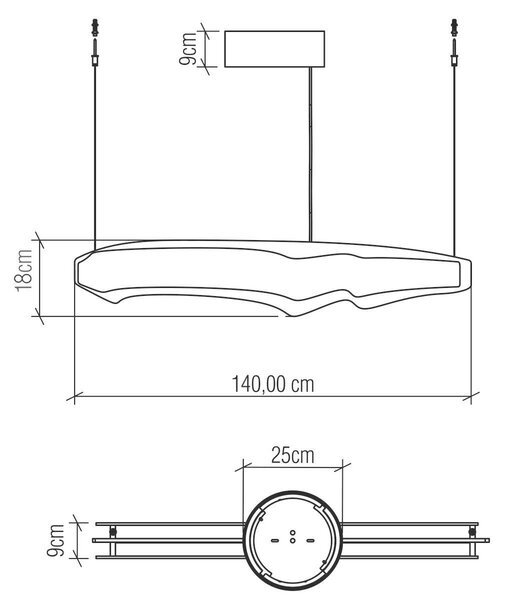 ZÁVESNÉ LED SVIETIDLO, 140/9/150 cm Elstead Lighting - Interiérové svietidlá