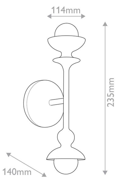 NÁSTENNÉ SVIETIDLO, 23,5/11,4/14 cm Elstead Lighting - Interiérové svietidlá