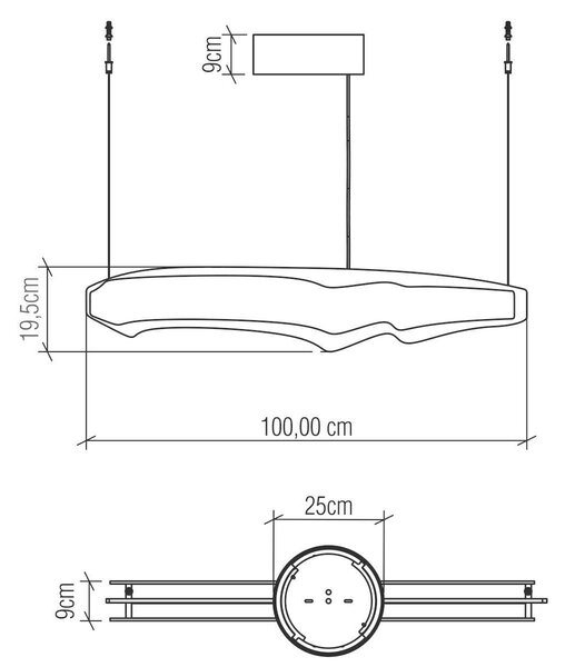 ZÁVESNÉ LED SVIETIDLO, 100/9/100 cm Elstead Lighting - Interiérové svietidlá