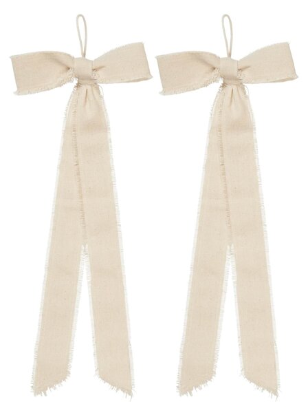 Vianočná ozdoba Bow Small Natural – set 2 ks