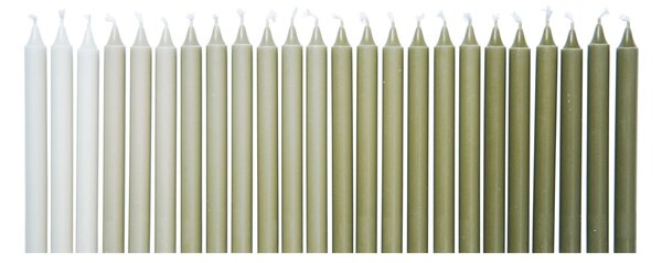 Sviečky Ombre Khaki – set 24 ks