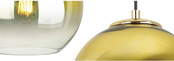 Závesné svietidlo Bergen Gold, 1x zlaté/transparentné sklenené tienidlo (fi 20cm)