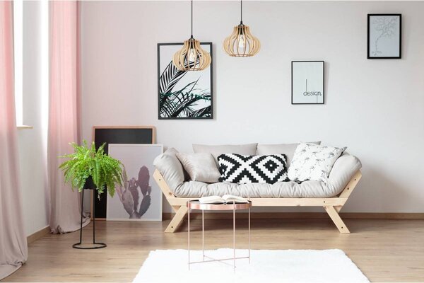 Závesné svietidlo Timber 3, 2x drevené tienidlo