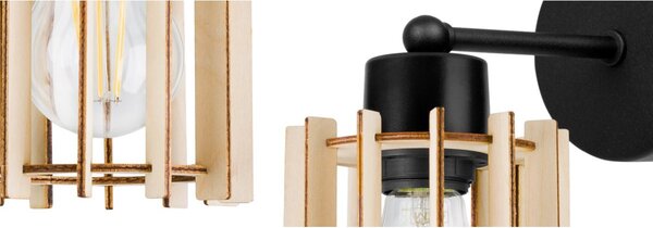 Nástenné svietidlo Timber 7, 1x drevené tienidlo