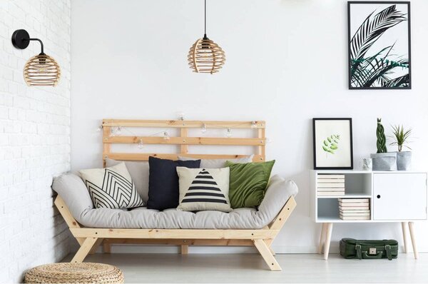 Nástenné svietidlo Timber, 1x drevené tienidlo, kf, n