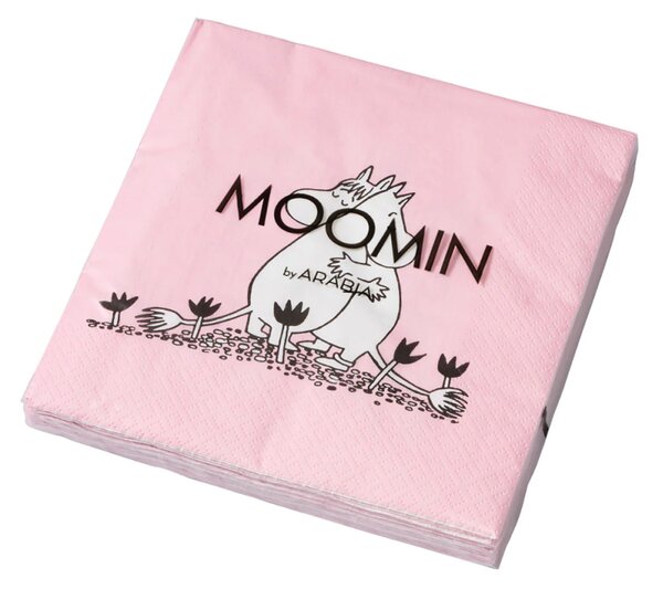 Arabia Servítky Moomin Love 33x33cm, 20ks / ružové