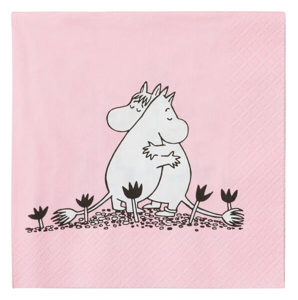 Arabia Servítky Moomin Love 33x33cm, 20ks / ružové