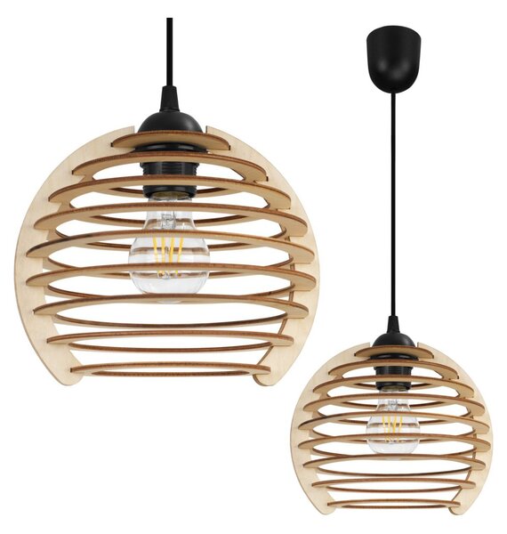 Závesné svietidlo Timber, 1x drevené tienidlo, lp, n