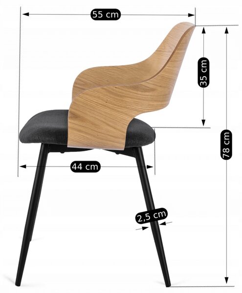 NovýNábytok.sk Jedálenská stolička Obvio (dub zlatý + čierna) . Akcia -24%. Vlastná spoľahlivá doprava až k Vám domov. 1118974