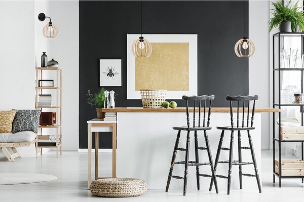 Nástenné svietidlo Timber 9, 1x drevené tienidlo
