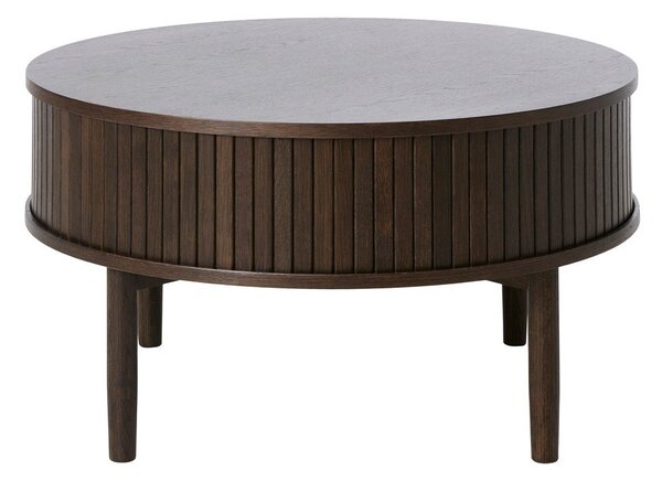 Okrúhly konferenčný stolík v dekore duba v tmavo prírodnej farbe ø 85 cm Meta – Unique Furniture