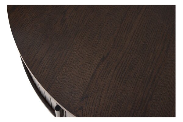 Okrúhly konferenčný stolík v dekore duba v tmavo prírodnej farbe ø 85 cm Meta – Unique Furniture