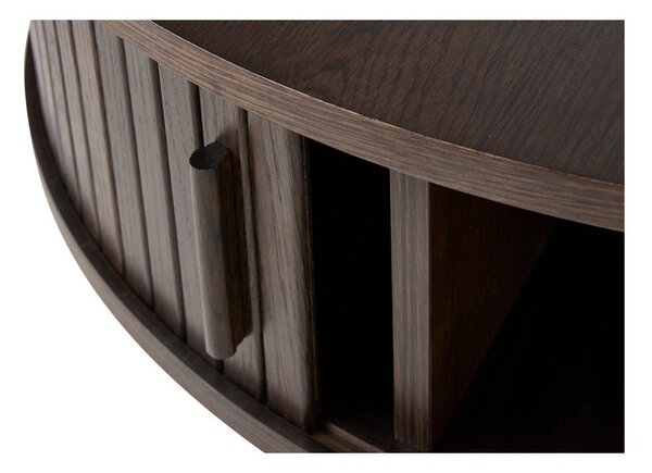 Okrúhly konferenčný stolík v dekore duba v tmavo prírodnej farbe ø 85 cm Meta – Unique Furniture