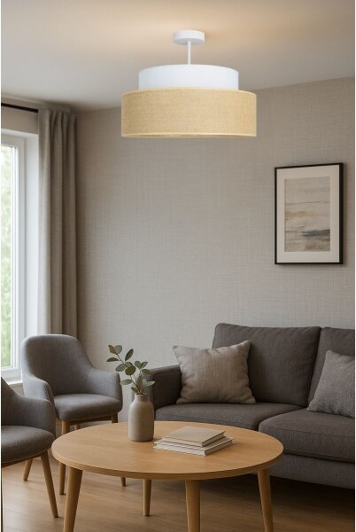 Prisadený luster BOHO 1xE27/60W/230V pr. 40 cm krémová/béžová