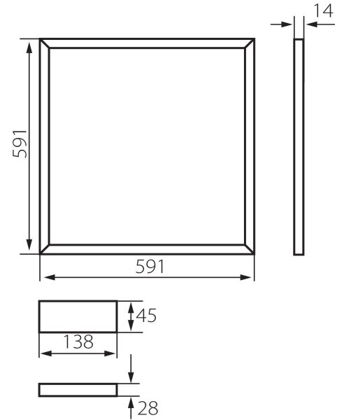 Kanlux 26771 - LED Podhľadový rám AVAR LED/40W/230V 6000K 59x59 cm