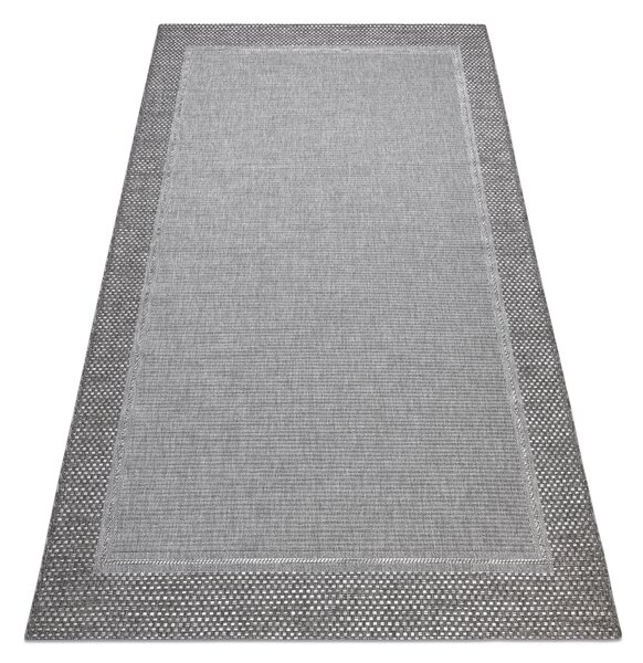 Šnúrkový koberec SIZAL BOHO 46201575 s rámom, sivý