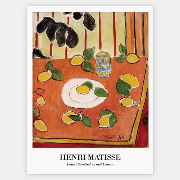 Plagát Black Philodendron and Lemons | Henri Matisse