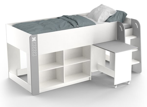 Multifunkčná posteľ Hampton 90x200 - sivá
