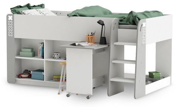 Multifunkčná posteľ Hampton 90x200 - sivá