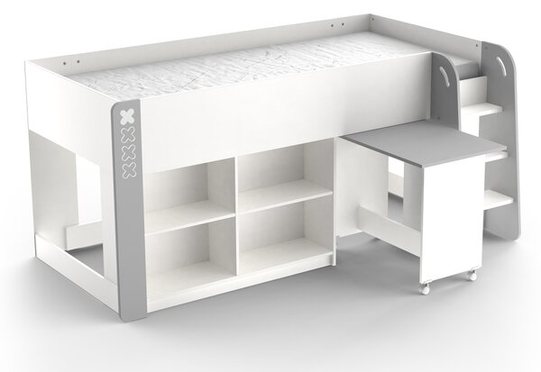 Multifunkčná posteľ Hampton 90x200 - sivá