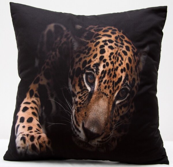 3D obliečky na vankúše leopard Čierna