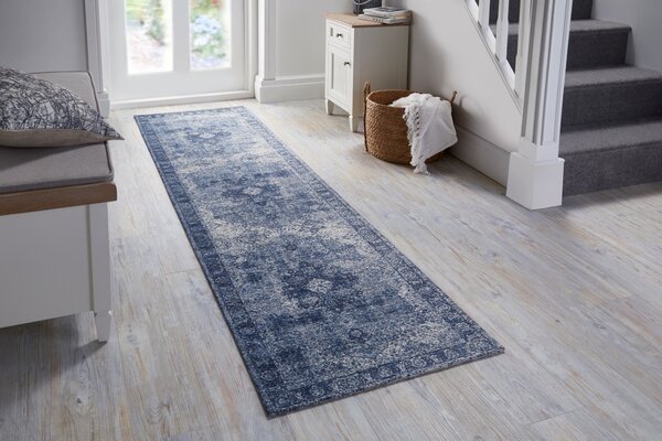 Flair Rugs , Behúň Manhattan Antique Blue, 60x230, modrá, chodba / predsieň