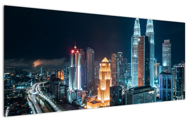 Obraz - Noc v Kuala Lumpur (120x50 cm)