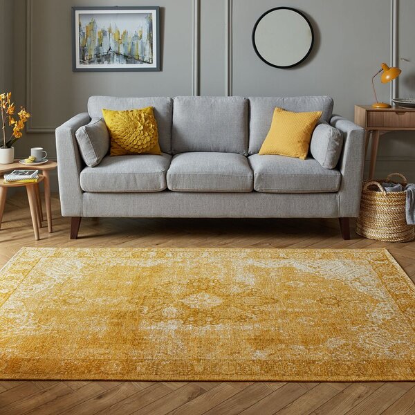 Flair Rugs , Kusový koberec Manhattan Antique Ochre, 120x170, žltá, obývacia izba