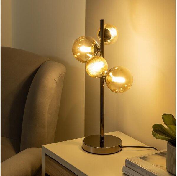 Brilagi - LED Stolná lampa MILLA 4xG9/3W/230V čierny chróm/zlatá
