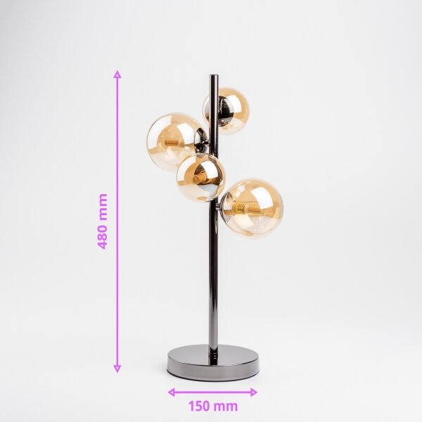 Brilagi - LED Stolná lampa MILLA 4xG9/3W/230V čierny chróm/zlatá