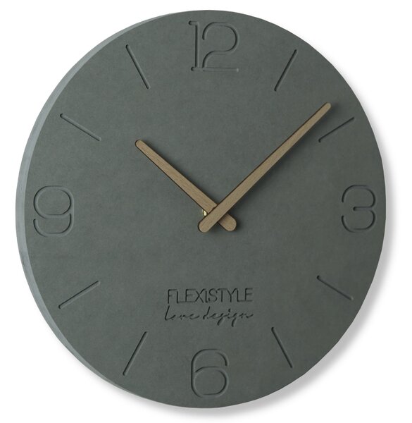 Sivé nástenné hodiny z dreva v modernom štýle Sivá