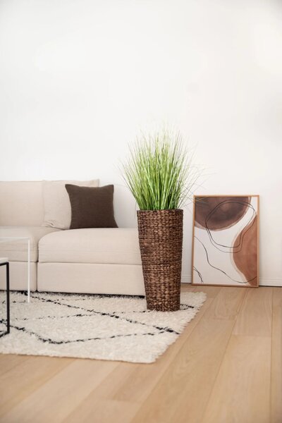 Kvetináč CLASSIC ROUND, vodný hyacint, výška 60 cm, hnedý