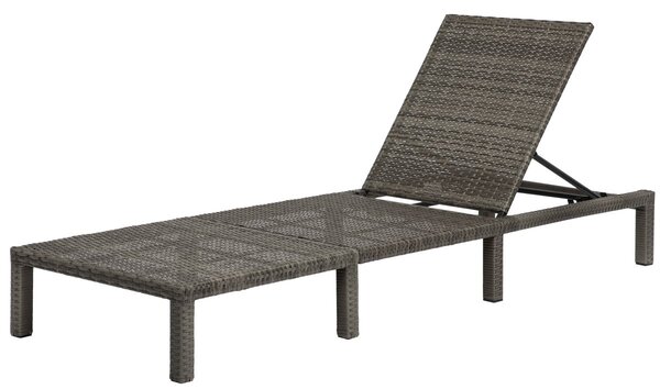 Polohovateľné ratanové lehátko BestBerg BBRF-1140G / sivá