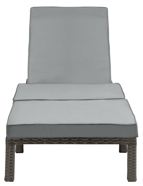 Polohovateľné ratanové lehátko BestBerg BBRF-1140G / sivá