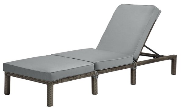 Polohovateľné ratanové lehátko BestBerg BBRF-1140G / sivá