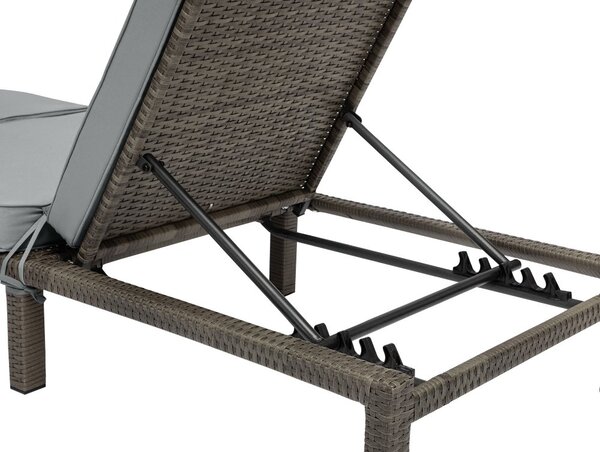 Polohovateľné ratanové lehátko BestBerg BBRF-1140G / sivá