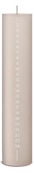 Adventná sviečka Kalenderlys Ø 5 cm – 22 Linen Grey