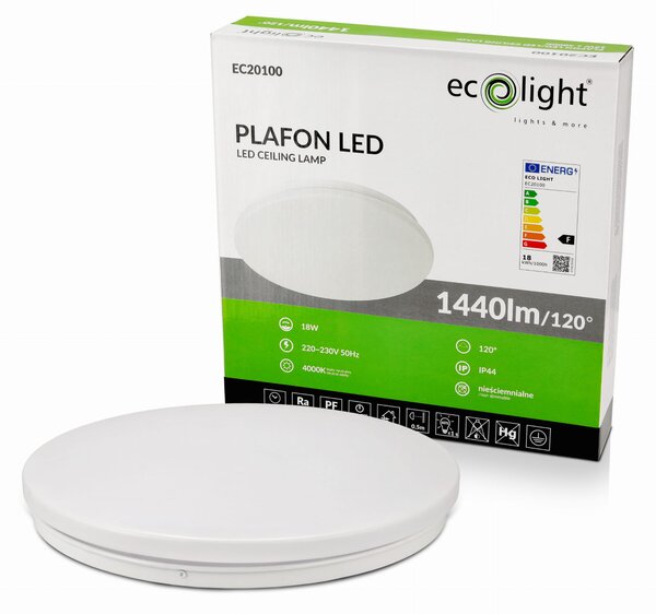 LED stropní svítidlo - 18W - IP44 - neutrální bílá